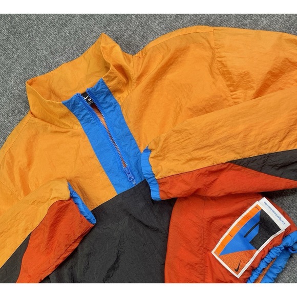Nike Other - Vintage Nike Flight Jacket Men's L Orange Multi Color Quarter Zip Basketball